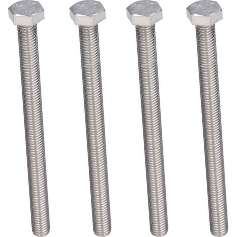 20 Vis à tête hexagonale M10x130 Acier Inoxydable A2, Filetage Complet DIN 933, Lot de 20 Pièces
