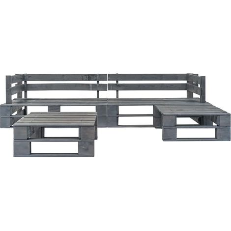 Maison Exclusive - 4-tlg. Garten-Sofagarnitur aus Paletten Holz G (1/3)