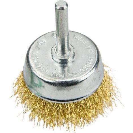 Spazzola metallica a tazza con perno per trapano verto 75 mm, gto 62h331 (1/3)
