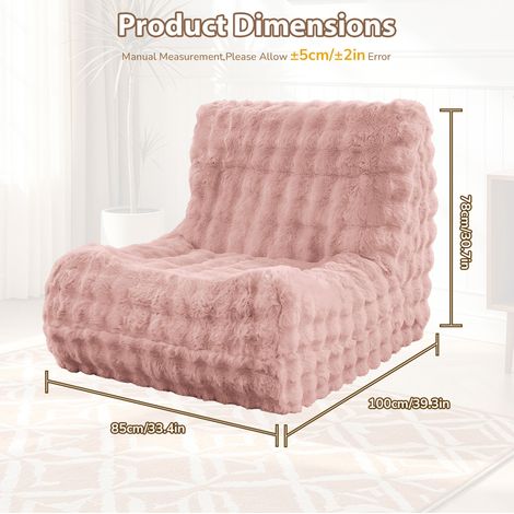 Fauteuil Pouf Chenille Ergonomique avec Dossier en Tissu Doux pour Salon et Chambre (1/5)