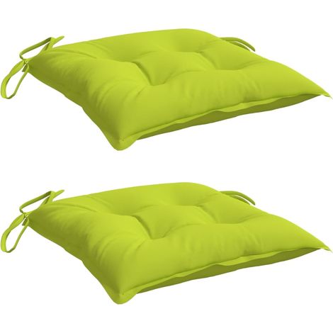Coussins de chaise lot de 2 vert brillant 40x40x7 cm vidaXL