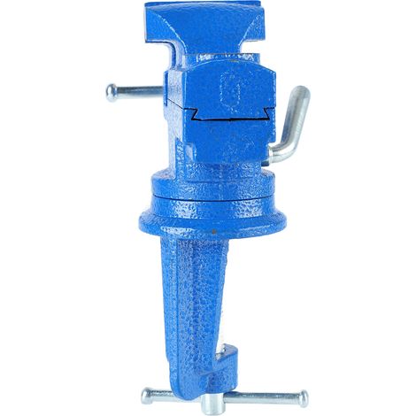 Étau d'établi robuste 50mm, mâchoires haute dureté, rotation 360°, serre-joint universel pour table, 50mm/2in (1,5kg), bleu (1/5)
