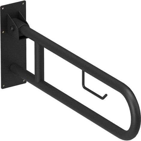 COSMIC Floding Grab rail 75cm Toilet Roll Holder Matt Black ARCHITECT Collection (1/4)