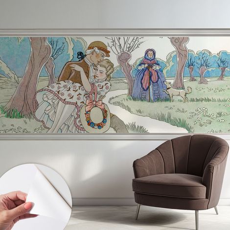 Papier peint autocollant Mural avec colle pour salon et chambre Décoration murale rapide Scène romantique 250x104 cm (1/5)