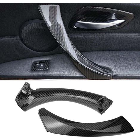Compatible avec Poignée de Porte Intérieure Série 3 E90 E91 E92 E93 323 325 328 330 335 Poigner de Porte Droite E90 E91 E92 E93 Poignée Intérieure+ Couvercle Extérieur-Fibre de Carbone (1/4)