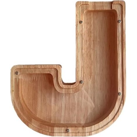Tirelire en Bois Alphabet - TYPE 10 - Décoration Bureau Cadeau pour Enfants (1/4)
