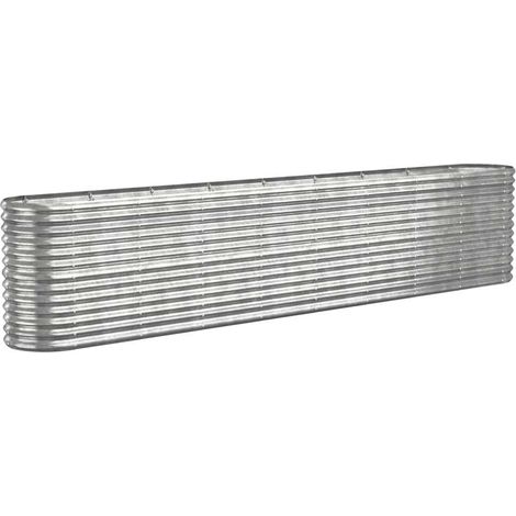 Maison Exclusive - Hochbeet Verzinkter Stahl 332x40x68 cm Silbern (1/5)