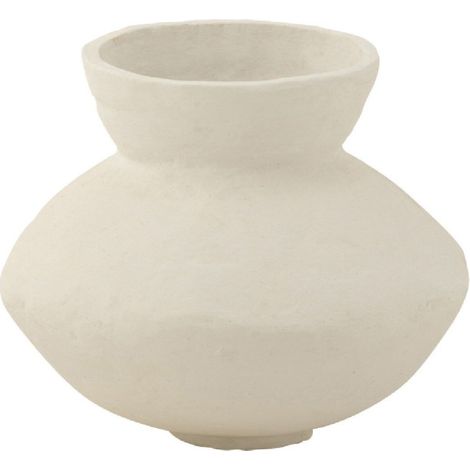 Pot Évasé en Papier Mâché "Archaique" 45cm Blanc (1/2)