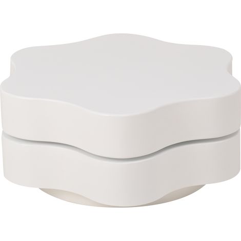 Mesa de centro en forma de flor giratoria 360° MDF blanco crema HOMVRA (1/5)