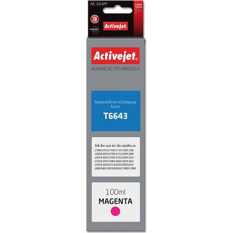 Activejet AE-664M Supreme - Rote Tinte 100 ml für Epson EcoTank