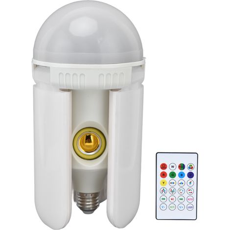 Enceinte LED sans fil avec projecteur musical Ampoule RGBW couleur changeante Télécommande Ampoule à vis E27 85V-265V (1/5)