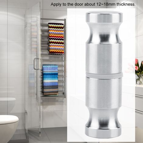 Poignée de porte de douche en verre en acier inoxydable, bouton de tirage pour serrure de salle de bain (1/5)