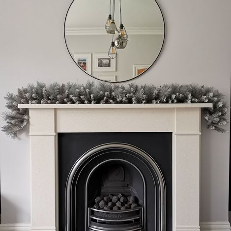 Christmas Silver Garland With Some Glitter Tips - 1.8 Meter (6.5 Ft) (1/5)