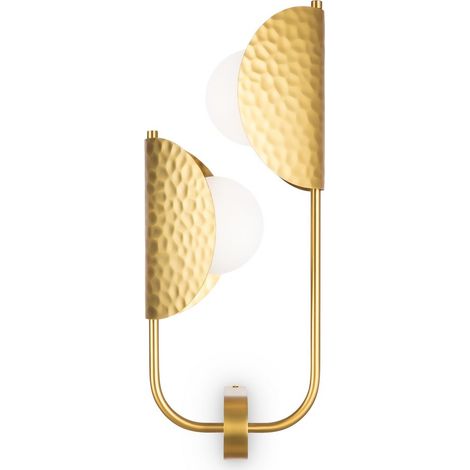 Maytoni Tropic II Applique murale moderne en laiton 2xG9 abat-jour blanc
