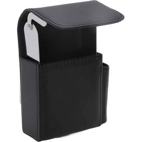 Étui à cigarettes en PU avec porte-briquet, 20 paquets, design portefeuille pour hommes, outils de fumeur noir (1/5)