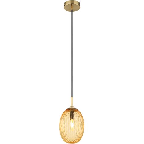 Globo - lámpara colgante - DEVIN - dorado - vidrio - Ø 15cm - E14 (1/5)