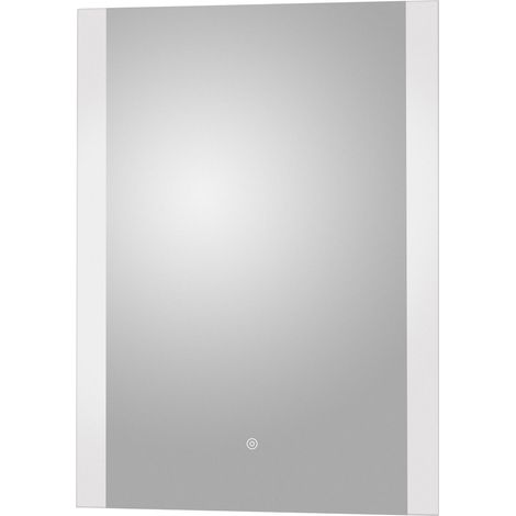 Contemporary Rectangular LED Illuminated Touch Sensor Mirror with Demister, 700mm x 500mm - Chrome (1/2)