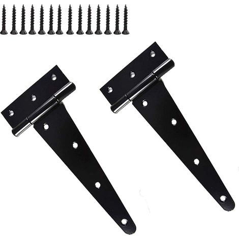 Charnières en Té Résistant en Métal Antirouille Pour Porte de Grange et Remise, 8"/200 mm, 2 PCS, Avec vis (1/5)