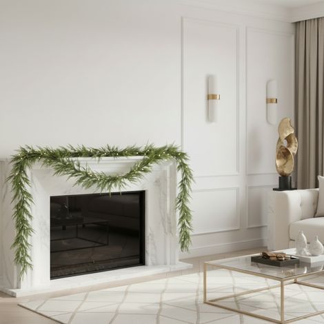 Boa festone in PE effetto aghi di Pino color Verde decorazione Natalizia 270 cm (1/3)