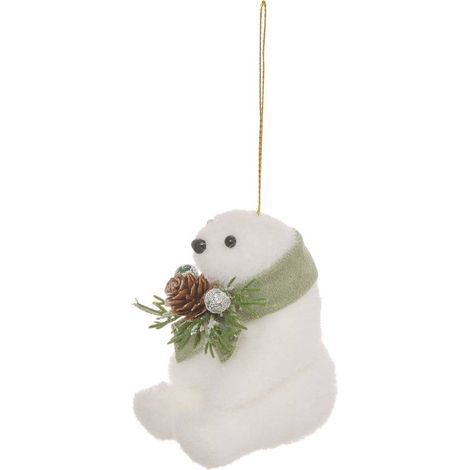 Suspension de sapin ours avec écharpe verte 10 cm - Atmosphera créateur d'intérieur (1/5)