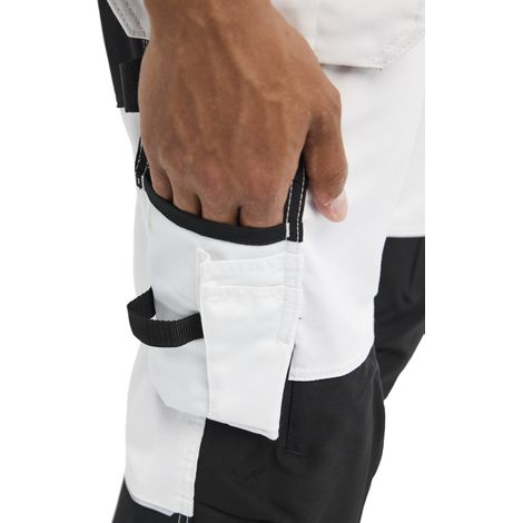 Pantalon de travail peintre stretch 2D poches flottantes - Blanc/Noir XS - FR(38) - SE(C44) - Courtes