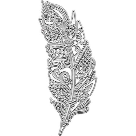 Metall-Stanzformen mit Federblattmotiv, Schablone für DIY-Scrapbooking-Album, Stempel, Papierkarte