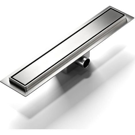 Caniveau Douche Italienne 80 cm Carrelable avec Siphon Anti-Odeurs, Filtre à Cheveux et Design Sans Seuil pour Douche Italienne, Acier Inoxydable AISI 304 (1/5)