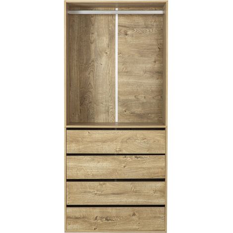 Armadio "Opéra" con 4 cassetti e 1 spazio per appendere - 80 x 45 x 180 cm - Beige