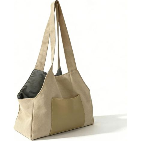 Lightweight Soft-Sided Dog Coin Purse Beige L (1/5)