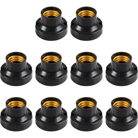 CCYKXA E27 Ceiling Light Base, 10 Pcs E27 Screw-in Ceiling Light Sockets for Construction Sites, Recessed Ceiling Light Holders, for Incandescent and Halogen Bulbs