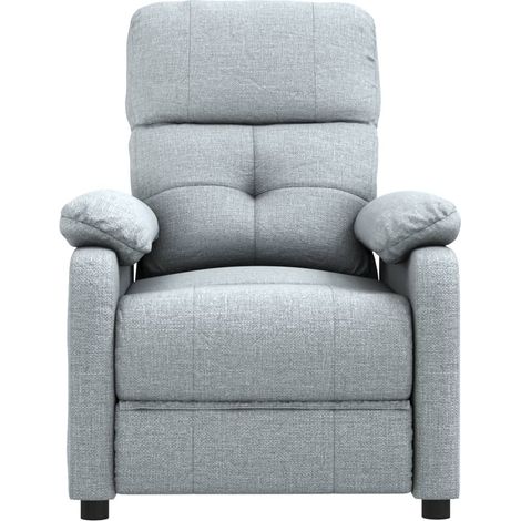 INLIFE Fauteuil de massage Gris clair Tissu