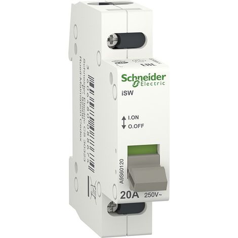 Interruptor en carga Acti9 iSW 1P 20A 250V A9S60120 de Schneider