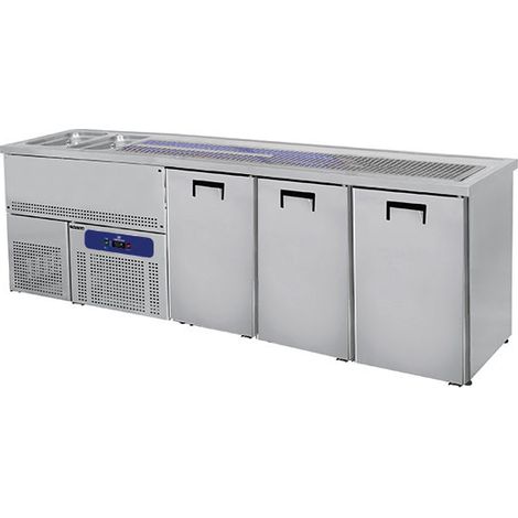 Refroidisseur fut de bière Avec 2 Bacs à Gauche Et 3 Portes Pour Les Fûts De Bière 50 Litres - Mastro