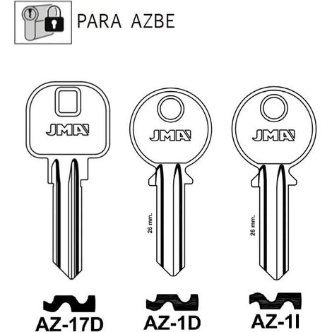 Clé vierge Azbe Az-17D (Jma)/Az10 (Silca), acier, haute précision - Lot de 50 unités