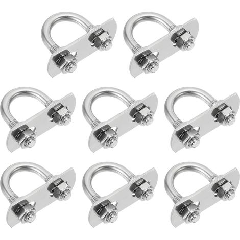 M6 Boulons en U, 8pcs Bride de Fixation en U Solide 16mm Innenbreite 35mm Longueur, Boulon à Œil de Serrage Acier Inoxydable 304 avec Ecrous Et Plaques pour Fixation de Tuyaux