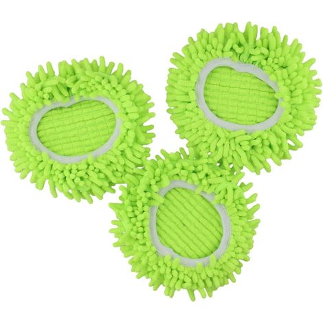 Spin Mop 3-Pack Replacement Heads for RinseClean 2-Tank System, Chenille Microfiber, Machine Washable, Suitable for Hard Floors and Cars