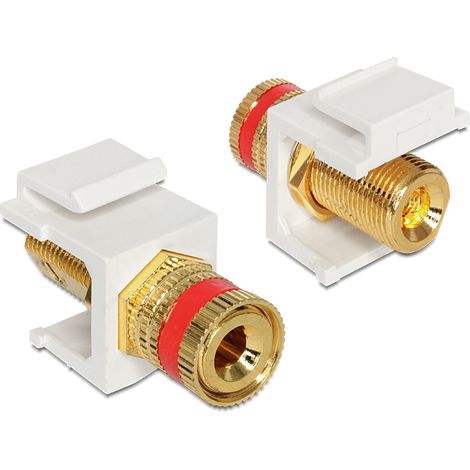 Delock keystone module binding post  thread nut red
