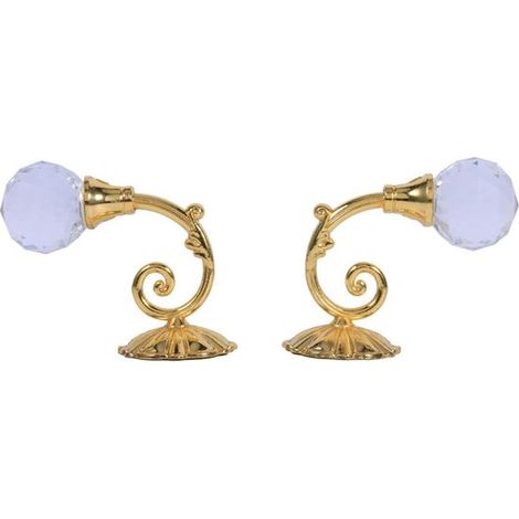 Pièces - Support de Rideau - Embrasse de Rideau - Corde de Rideau - Attaches de Rideau - Alliage de Zinc et Cristal Artificiel - 6,5 4 cm - Accessoires de Rideau - Pour la Maison et le Bureau - Goud (1/5)