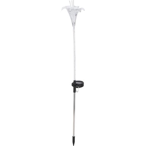 Lampe Solaire Piquet Forme Fleur Lily Lumière Nocturne Colorée Pour Jardin Allée Pelouse Extérieur Lot De 1 (1/5)