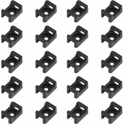 150 Stück schwarze Kabelbinder 23 mm x 16 mm, Sattelform, Kabelfußhalterung
