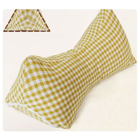 Dreieckiges Nackenstützkissen aus Buchweizen für Erwachsene, herausnehmbarer Kern, Nackenstützkissen aus Buchweizen (gelbes Nackenstützkissen aus Buchweizen, 30 cm) (1/5)