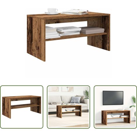 vidaXL Couchtisch - TV-Schrank Altholz-Optik 80x40x40 cm Holzwerkstoff (1/5)