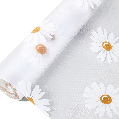 1 Revêtement étagère, antidérapant, imperméable, EVA, motif marguerite, pour placard cuisine salle de bain (1/5)