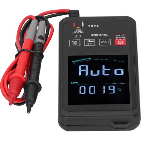 Multimètre intelligent HY128C à écran tactile, affichage numérique multiple de la fréquence et de la température, noir (1/5)