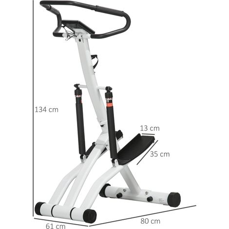 Stepper con manillar, pantalla LCD, 12 niveles de resistencia, negro DESVIAE (1/4)