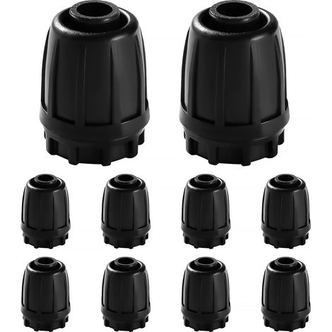 10 Pièces - Raccord Irrigation - Bouchon Goutte à Goutte - Connecteur Droit pour Tuyau 16mm - Système Arrosage Jardin Ferme Serre - Noir - 16x16mm (1/5)