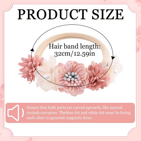 Ensemble de bandeaux pour bébé JeiibrZui - 0-3 mois - 4 bandeaux élastiques ornés de fleurs délicates - Accessoire pour cheveux en nylon doux pour nouveau-nés - Idéal pour les fêtes et les séances pho (1/5)