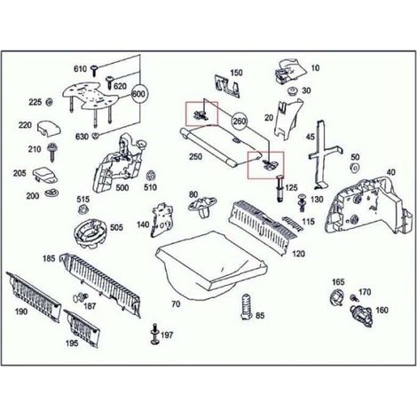 Clips De Fixation - Étagère À Bagages - Compatible Mercedes W169 W245 - ABS Noir - Lot De 2 (1/4)