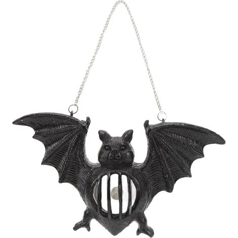 Ortviai Lanterne d'Halloween en Résine avec LED Intégrée – Chauve-souris Suspendue pour Décoration Intérieure/Extérieure (1/5)