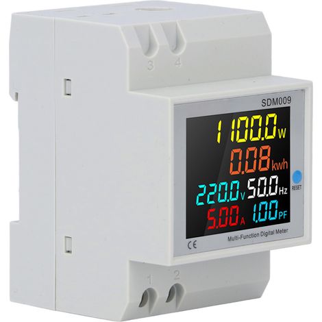 Multimètre à écran LCD, montage sur Rail, compteur numérique multifonctionnel monophasé avec transformateur AC 250V à 450V